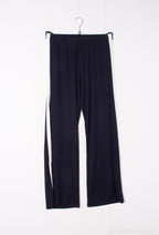 Plus Size Two -color elastic size pants on the side and split hem