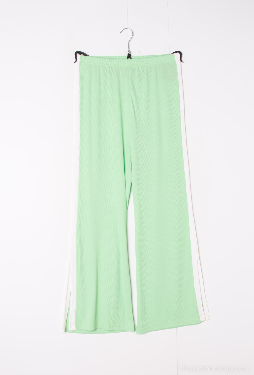 Plus Size Two -color elastic size pants on the side and split hem