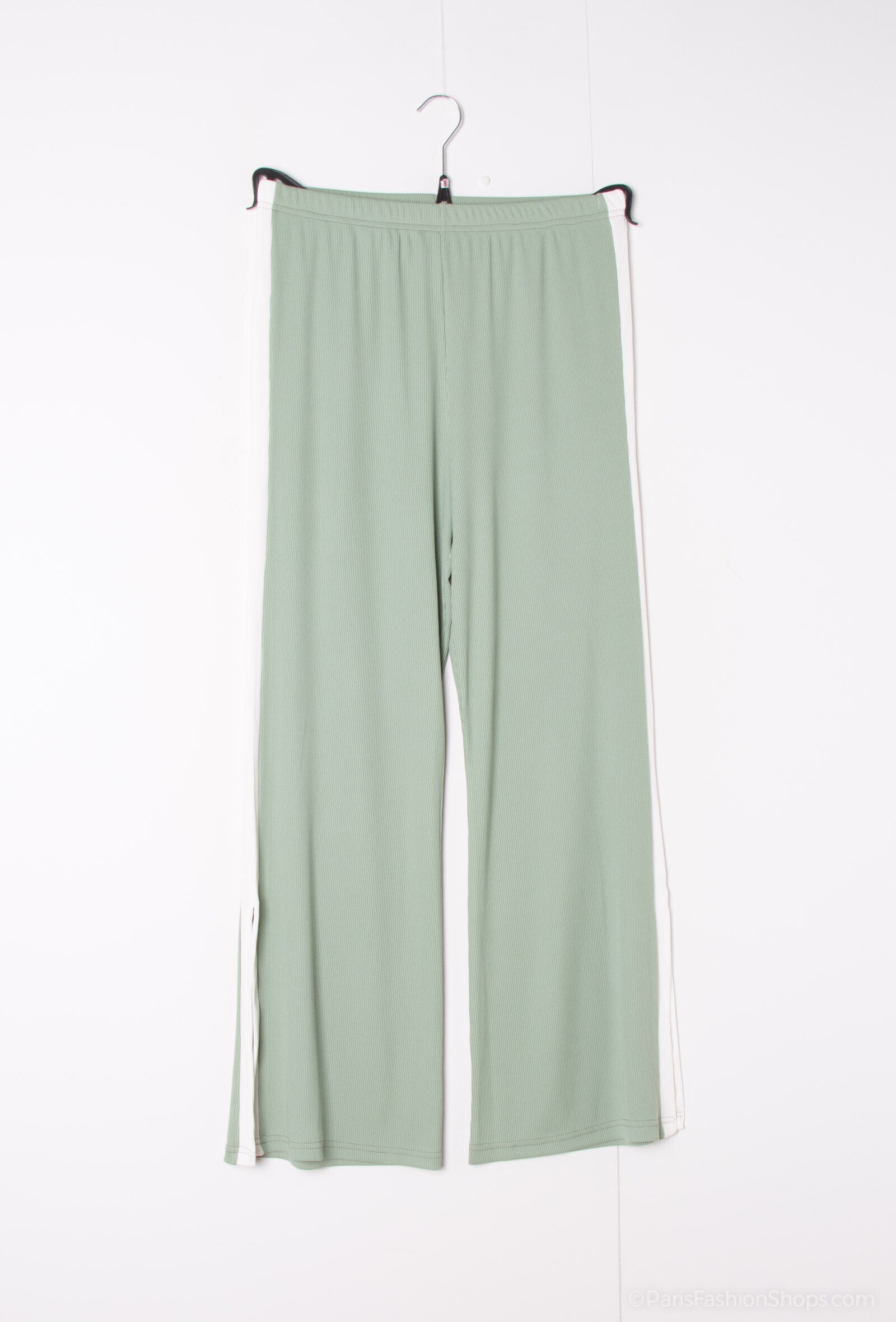 Plus Size Two -color elastic size pants on the side and split hem