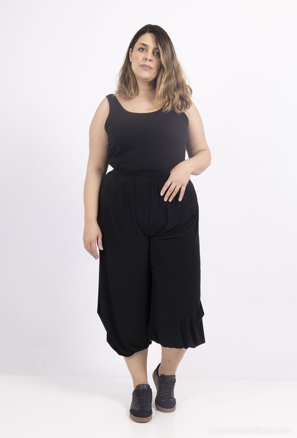 Plus Size Loose pants with button
