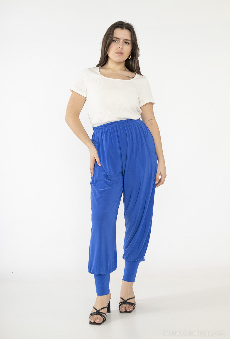 Plus Size Lösa Byxor med Fickor