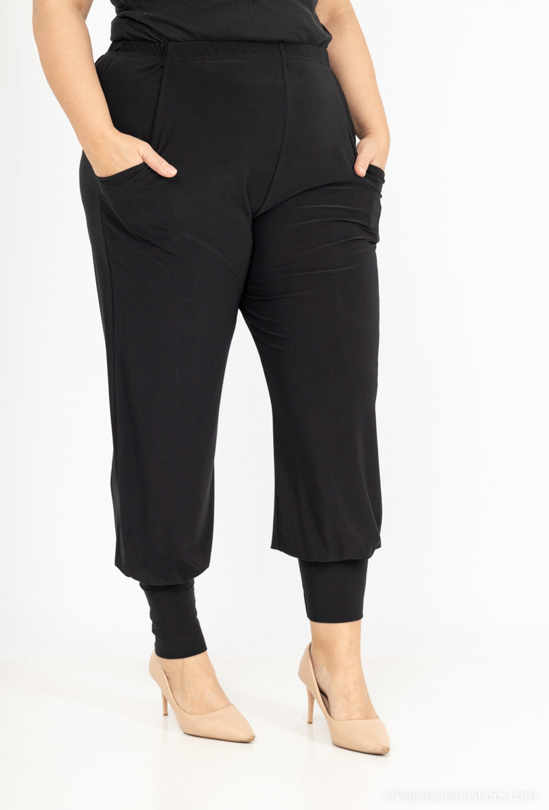 Plus Size Lösa Byxor med Fickor