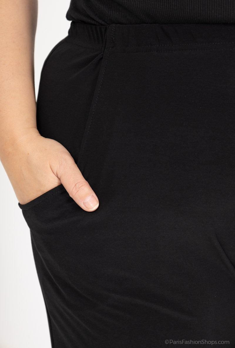 Plus Size Lösa Byxor med Fickor