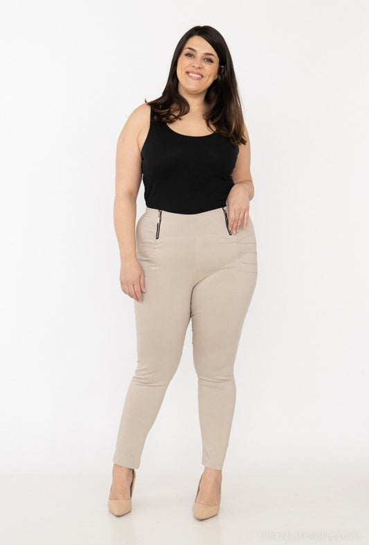 Plus Size Pants with Zip