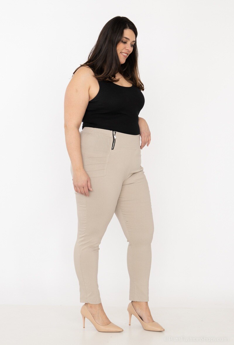 Plus Size Pants with Zip