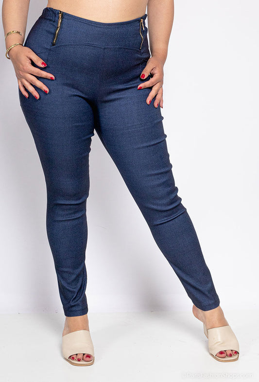 Plus Size Byxor med Dragkedja