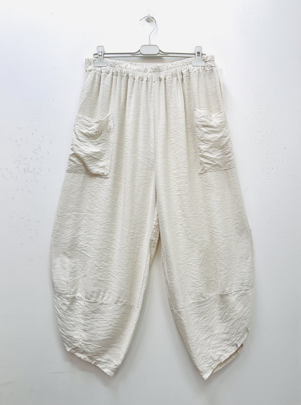 Plus Size Viskos Crepe Cargo Byxor