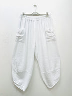 Plus Size Viskos Crepe Cargo Byxor