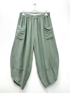 Viscose Crepe Cargo Pants i Stor Storlek