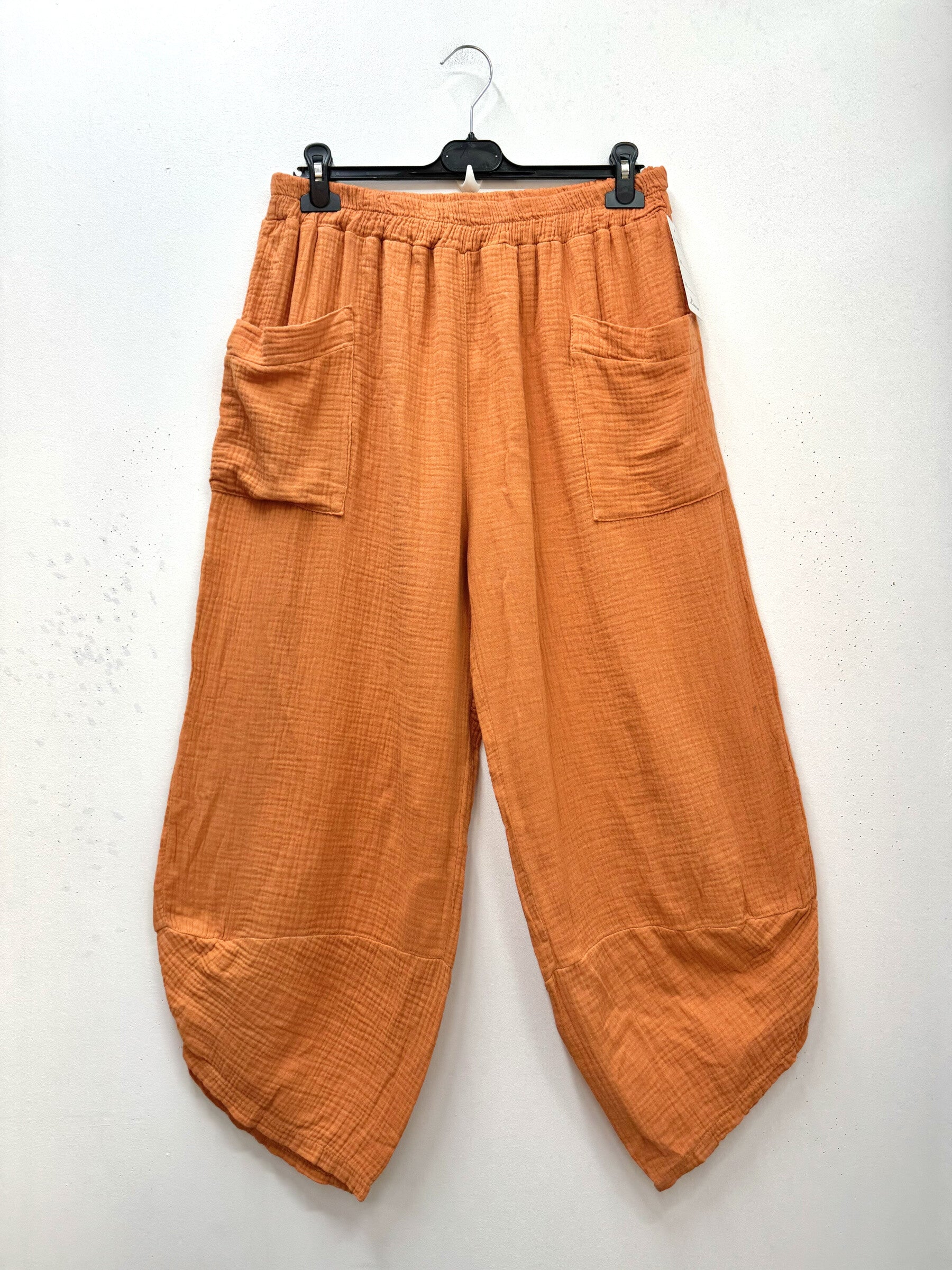 Plus Size Bomullsgaze Cargo Byxor