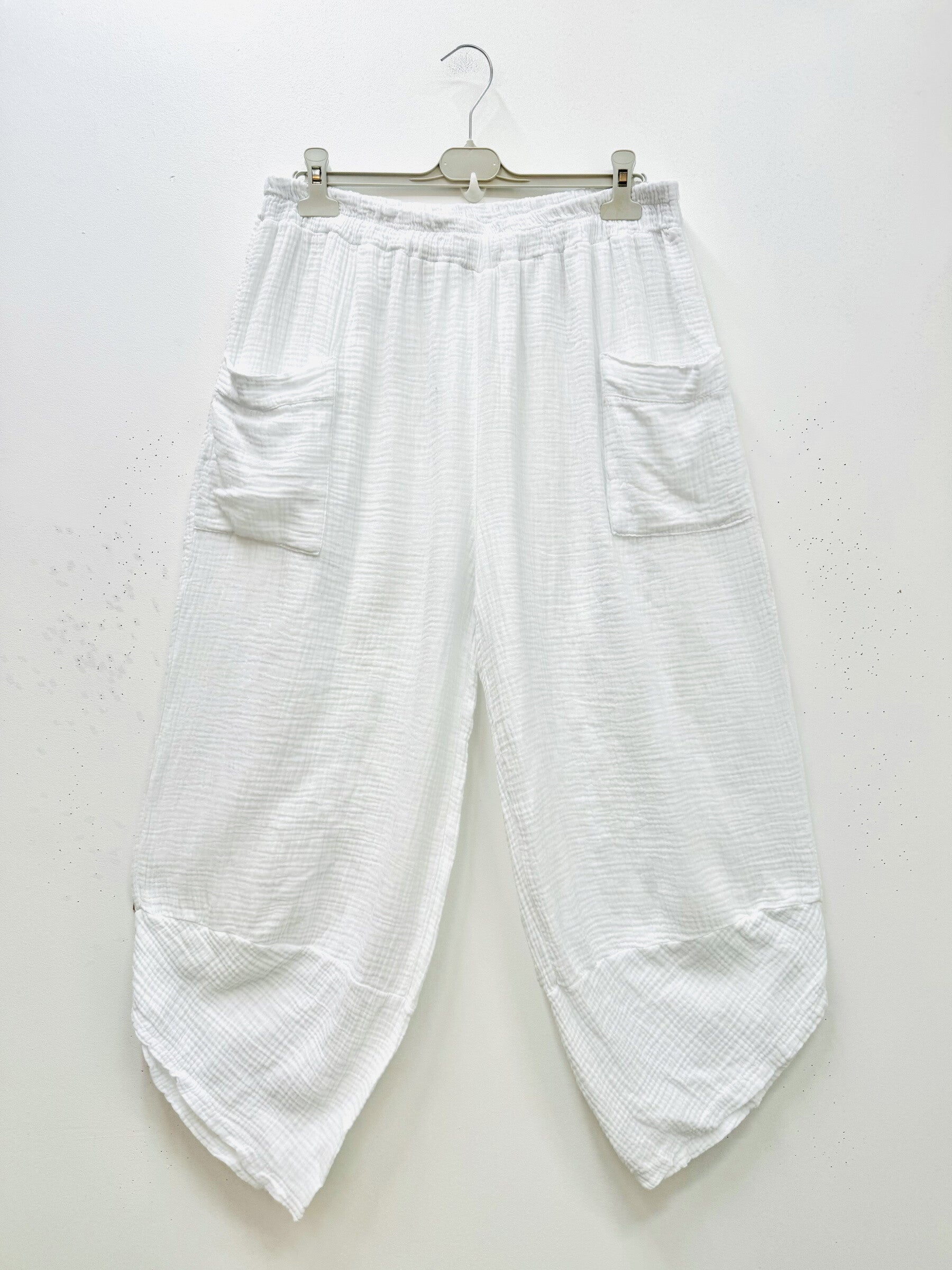 Plus Size Bomullsgaze Cargo Byxor