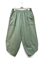 Cotton gauze cargo pants i Stor Storlek