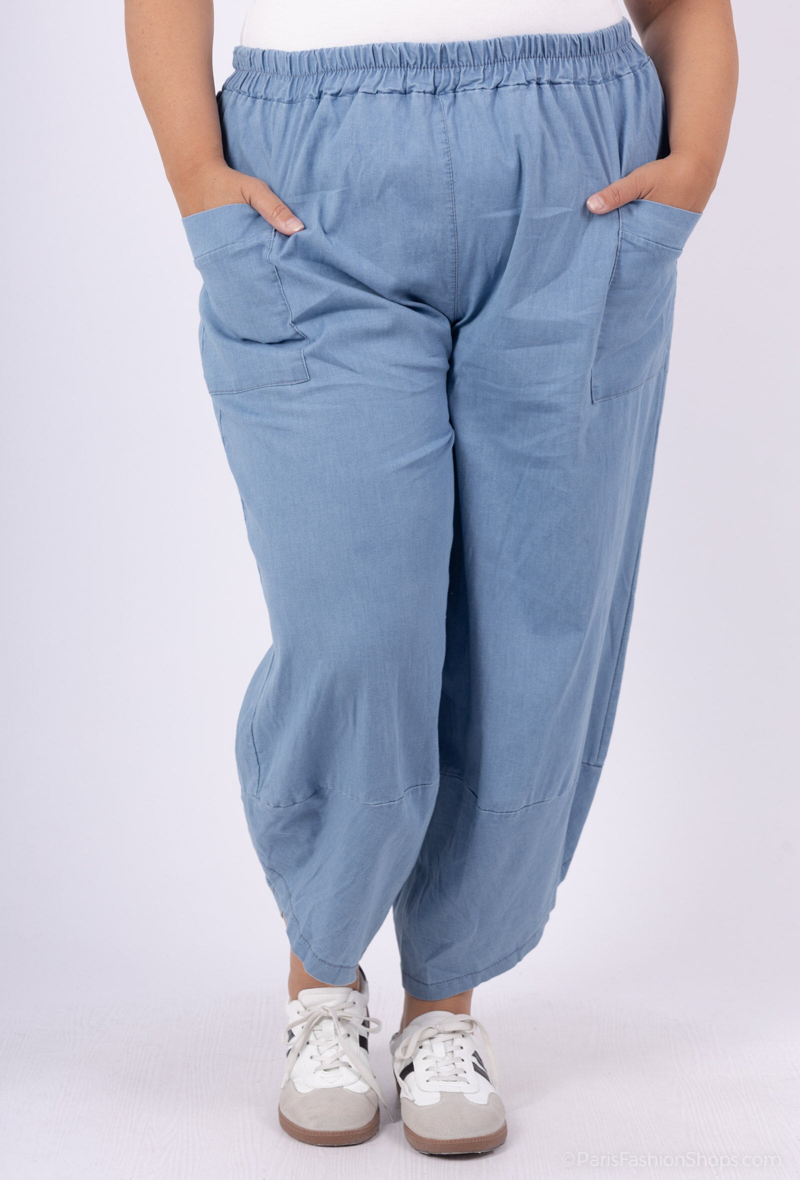 Plus Size Extra wide denim cargo pants