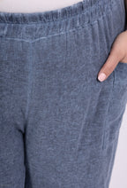 Ljus Sarouel Cargo Pantacourt i Bomull/Linnenmix i Stor Storlek