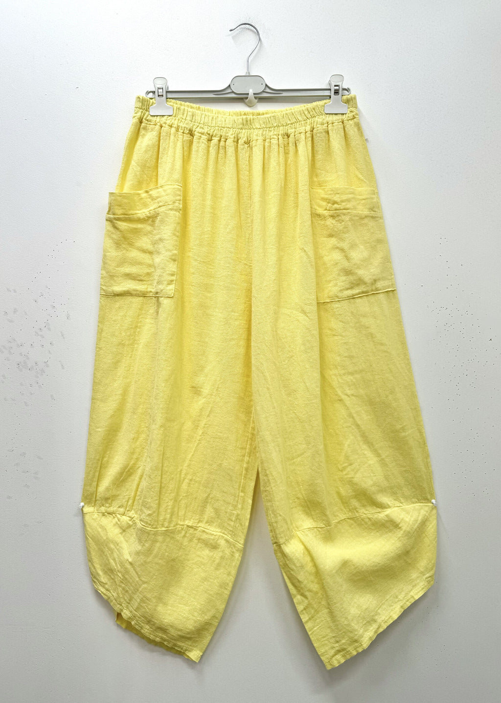 Plus Size Sarouel Cargo Pantacourt i Bomull/Lin