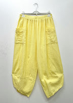 Plus Size Sarouel Cargo Pantacourt i Bomull/Lin