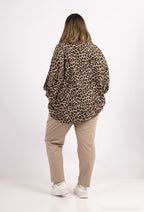 Carrott Pants i Blandad Bomullsjersey i Stor Storlek