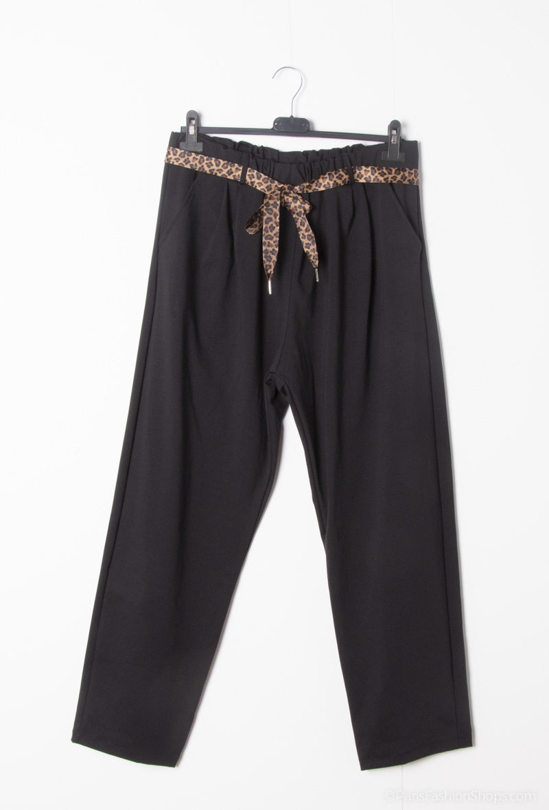 Carrott Pants i Blandad Bomullsjersey i Stor Storlek