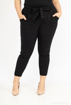 Plus Size Byxorna med Bälte och Samlad Midja