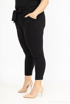 Plus Size Byxorna med Bälte och Samlad Midja