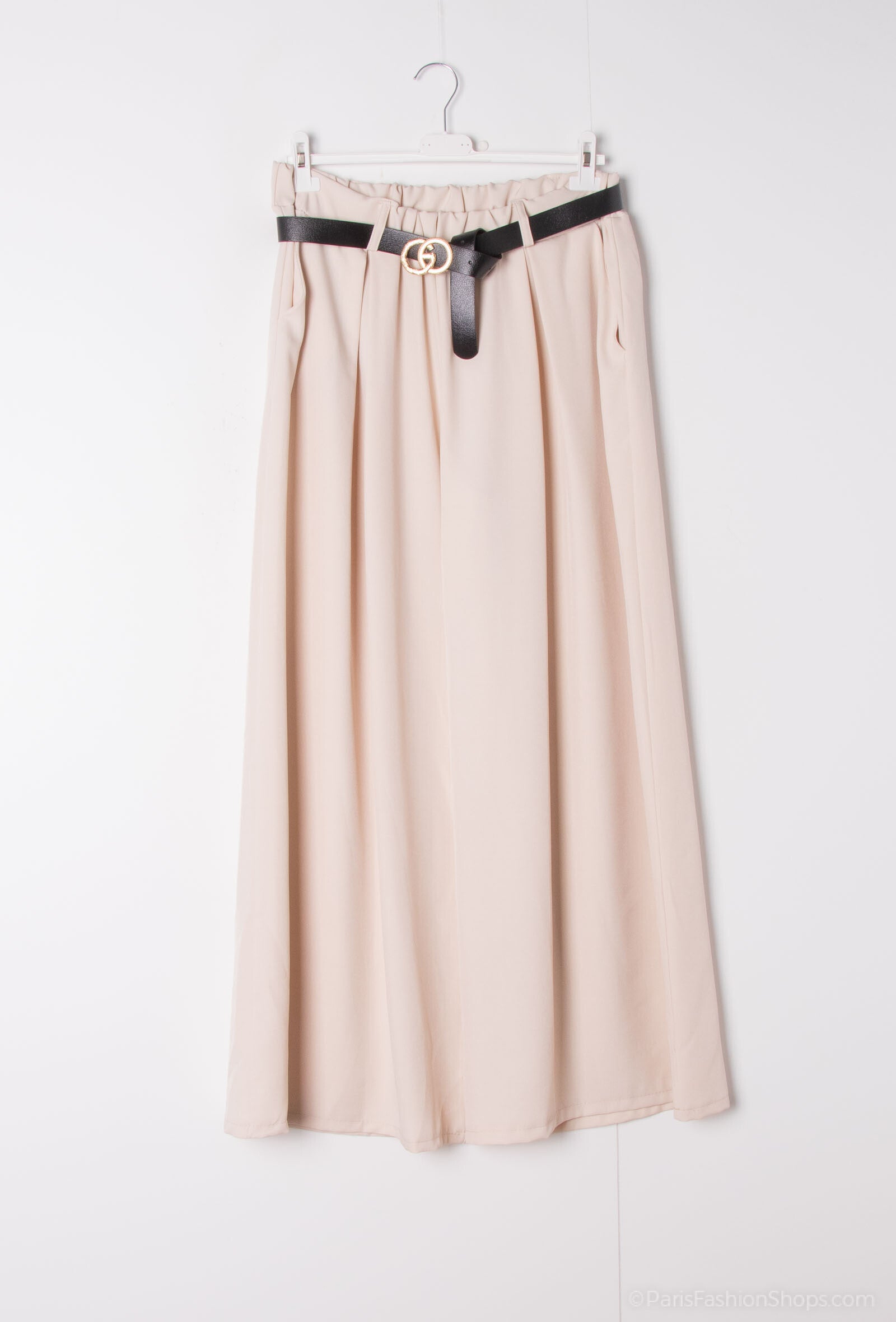 Plus Size Casual Fluid Wide Leg Pants with Pleats