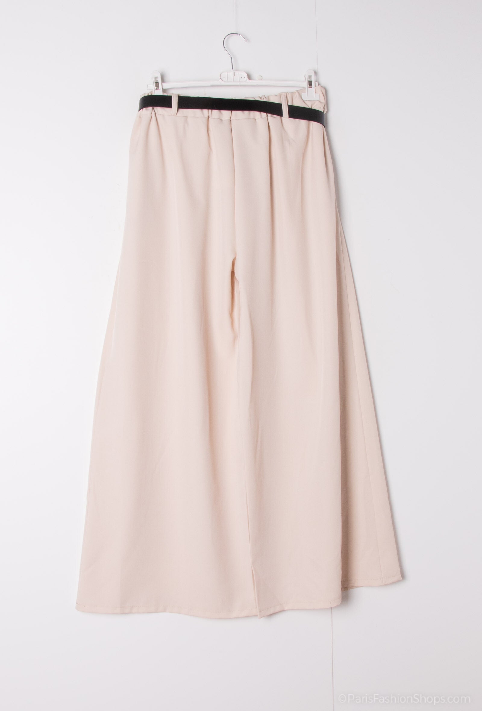 Plus Size Casual Fluid Wide Leg Pants with Pleats