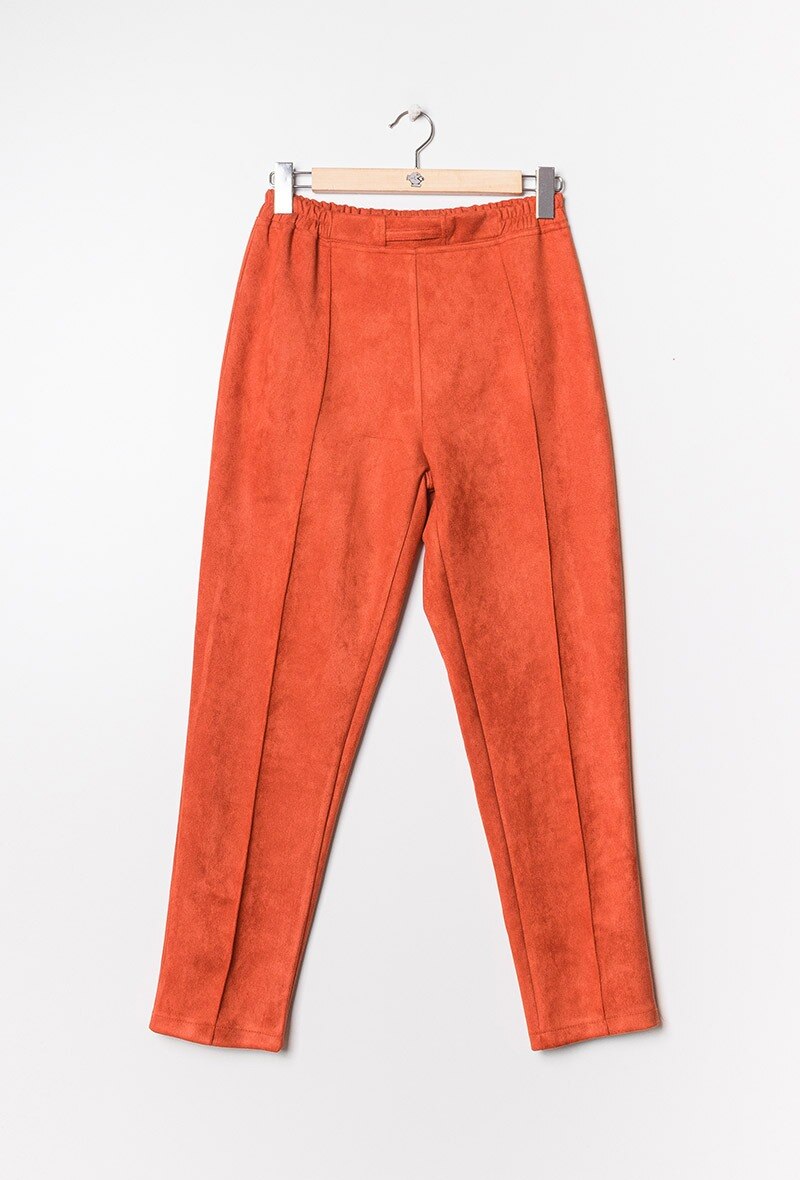 Plus Size Suede Pants