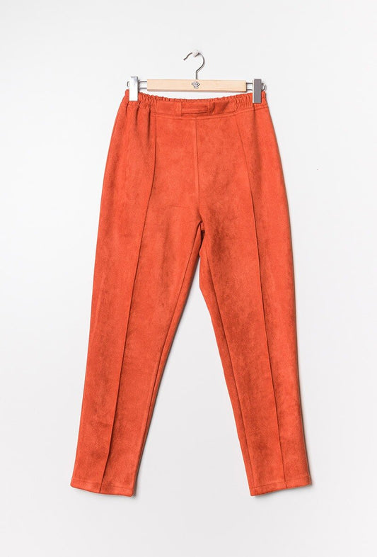 Plus Size Suede Pants
