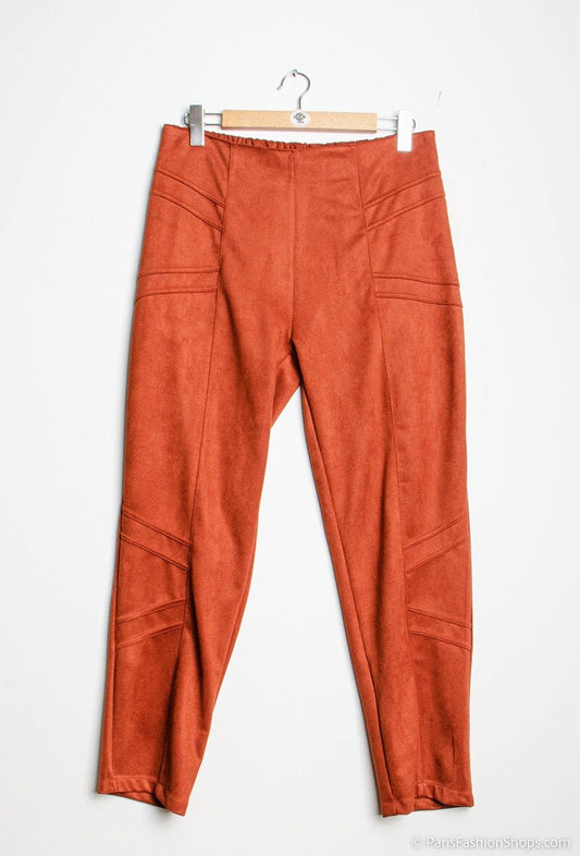 Plus Size Suede Pants