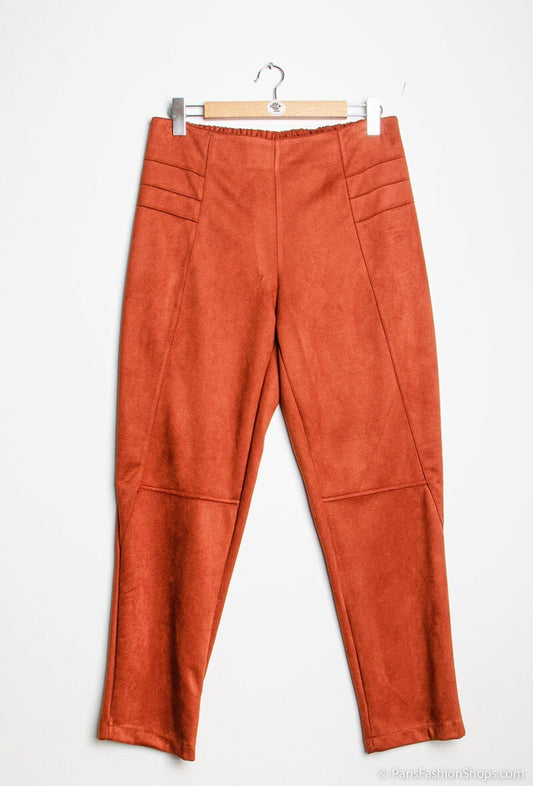 Plus Size Suede Pants