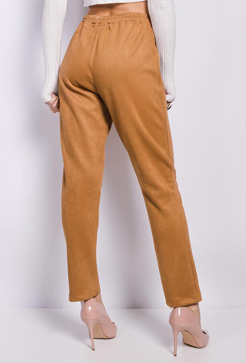 Plus Size Suede Pants