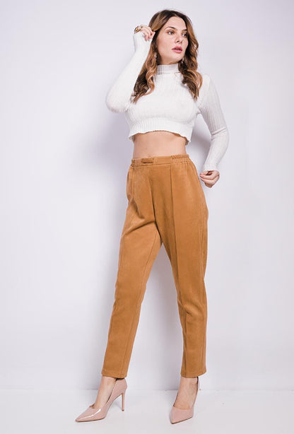 Plus Size Suede Pants