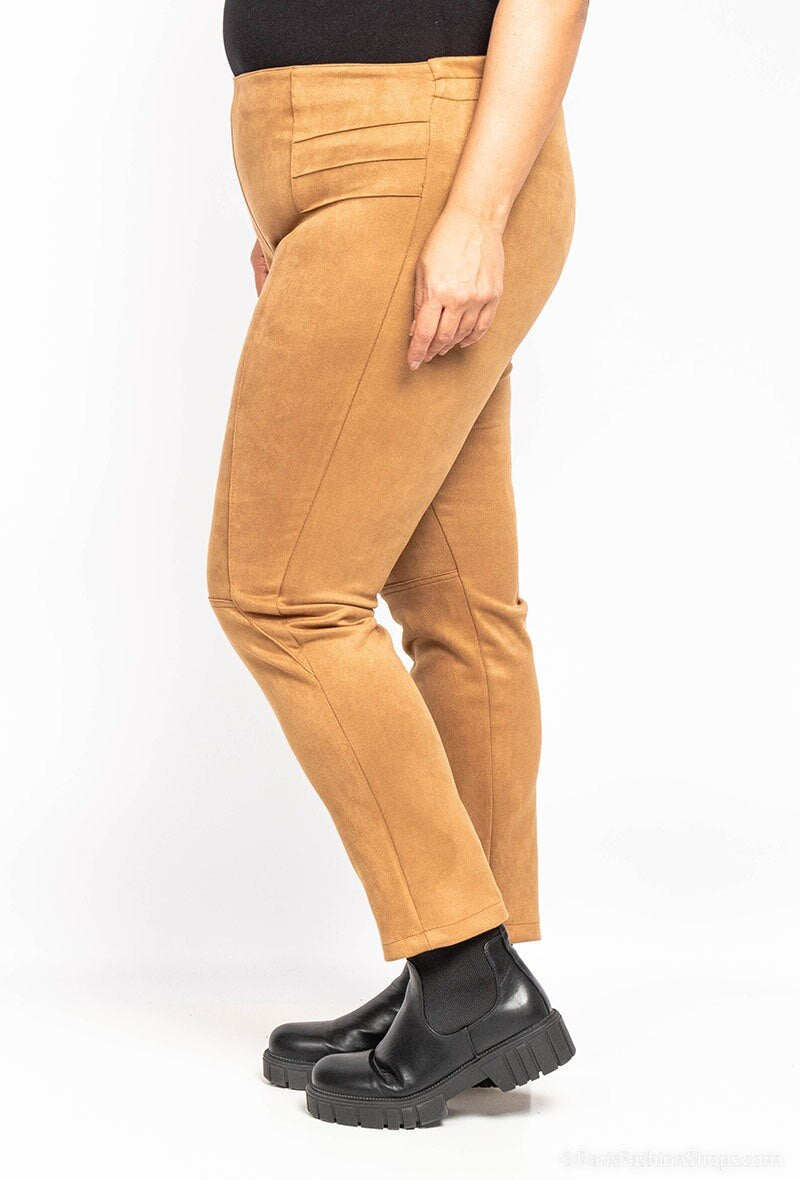 Plus Size Suede Pants