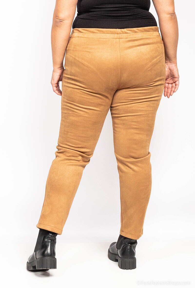 Plus Size Suede Pants