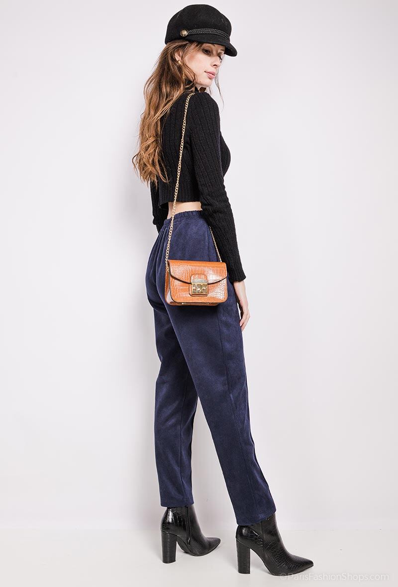 Plus Size Suede Pants