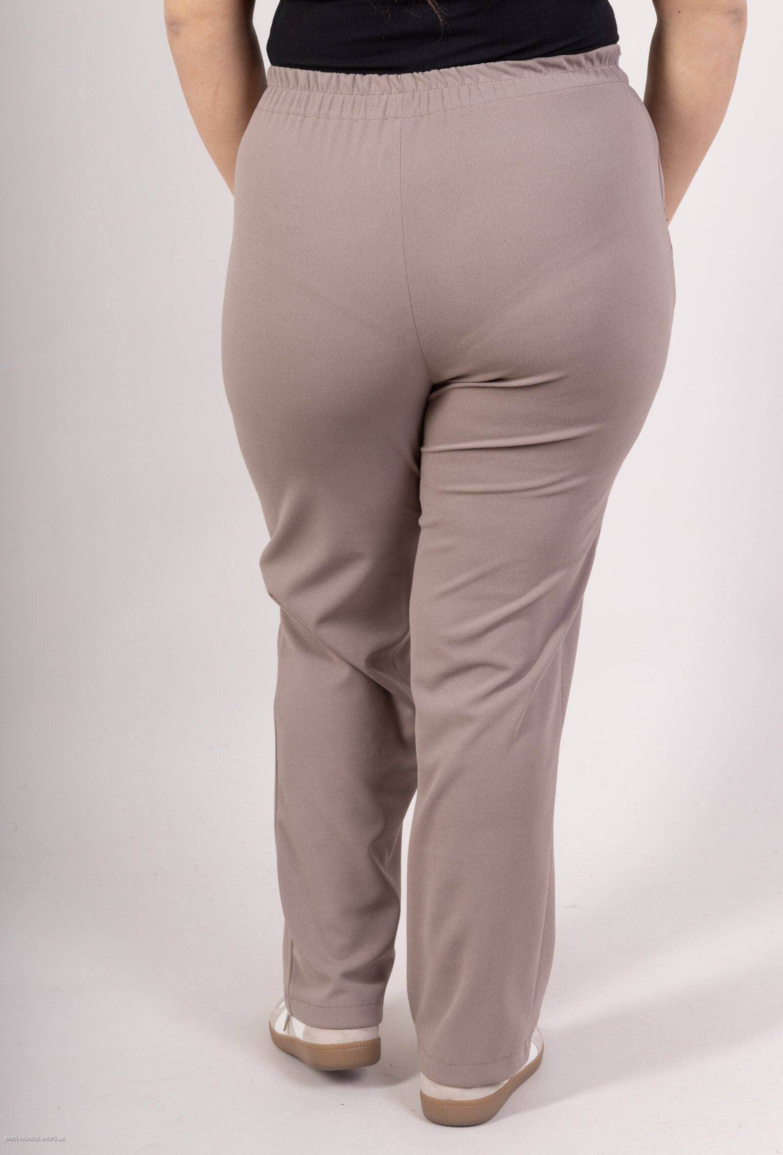 Plus Size Elastiska Byxor med Resår i Midjan
