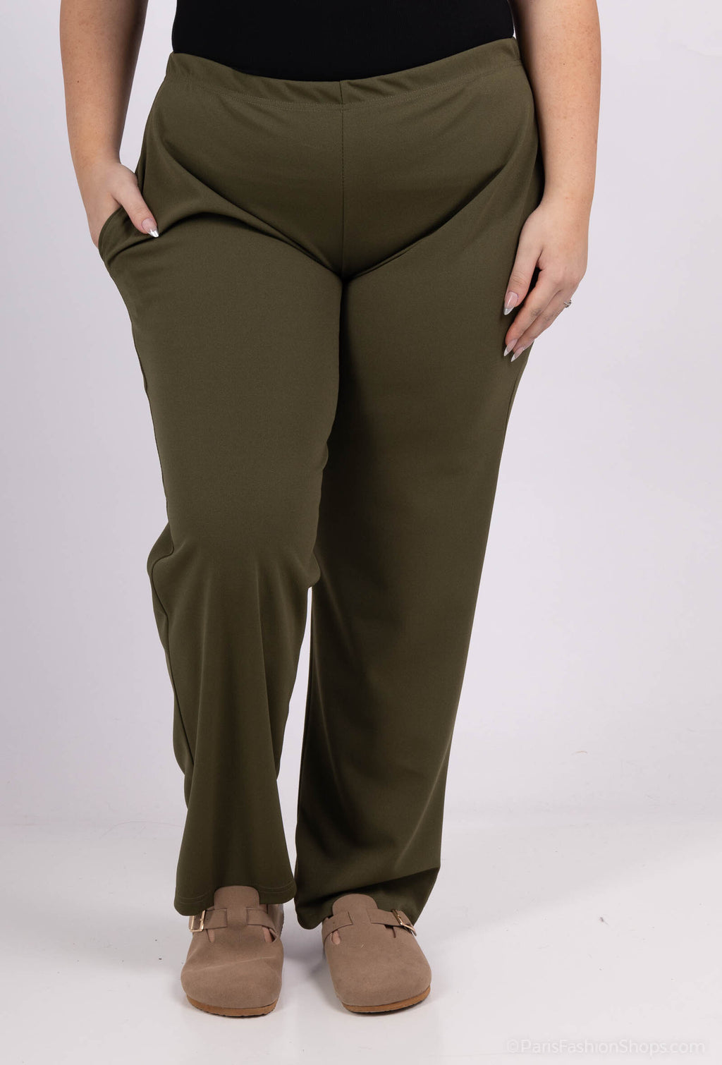 Plus Size Elastic pants with pockets
