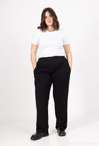 Plus Size Elastiska Byxor med Fickor