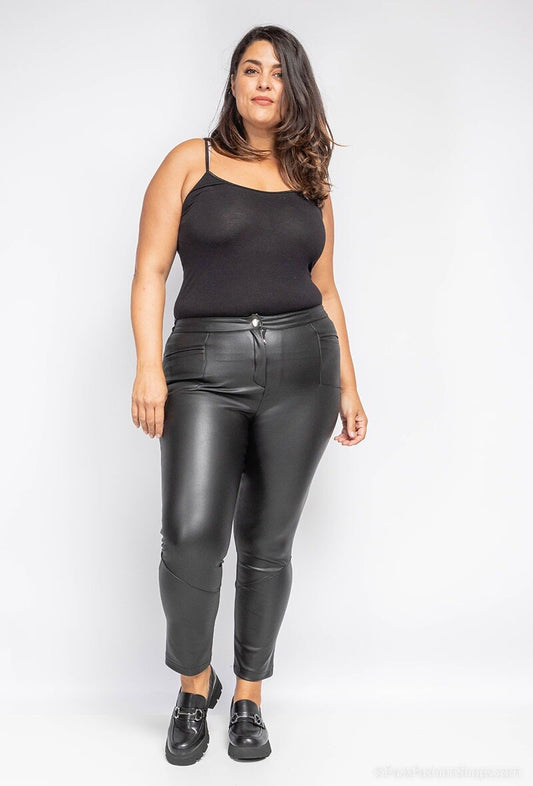 Plus Size Faux Leather Pants