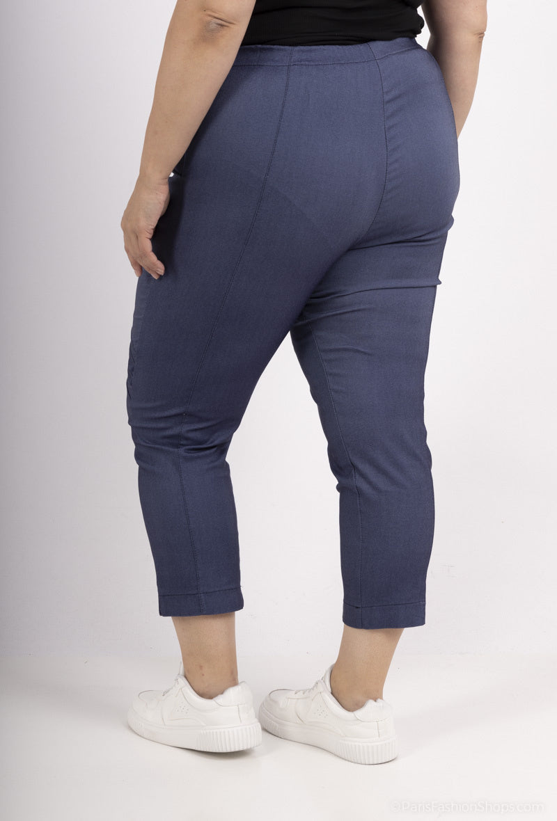 Stretchbyxor med Detaljer i Stor Storlek