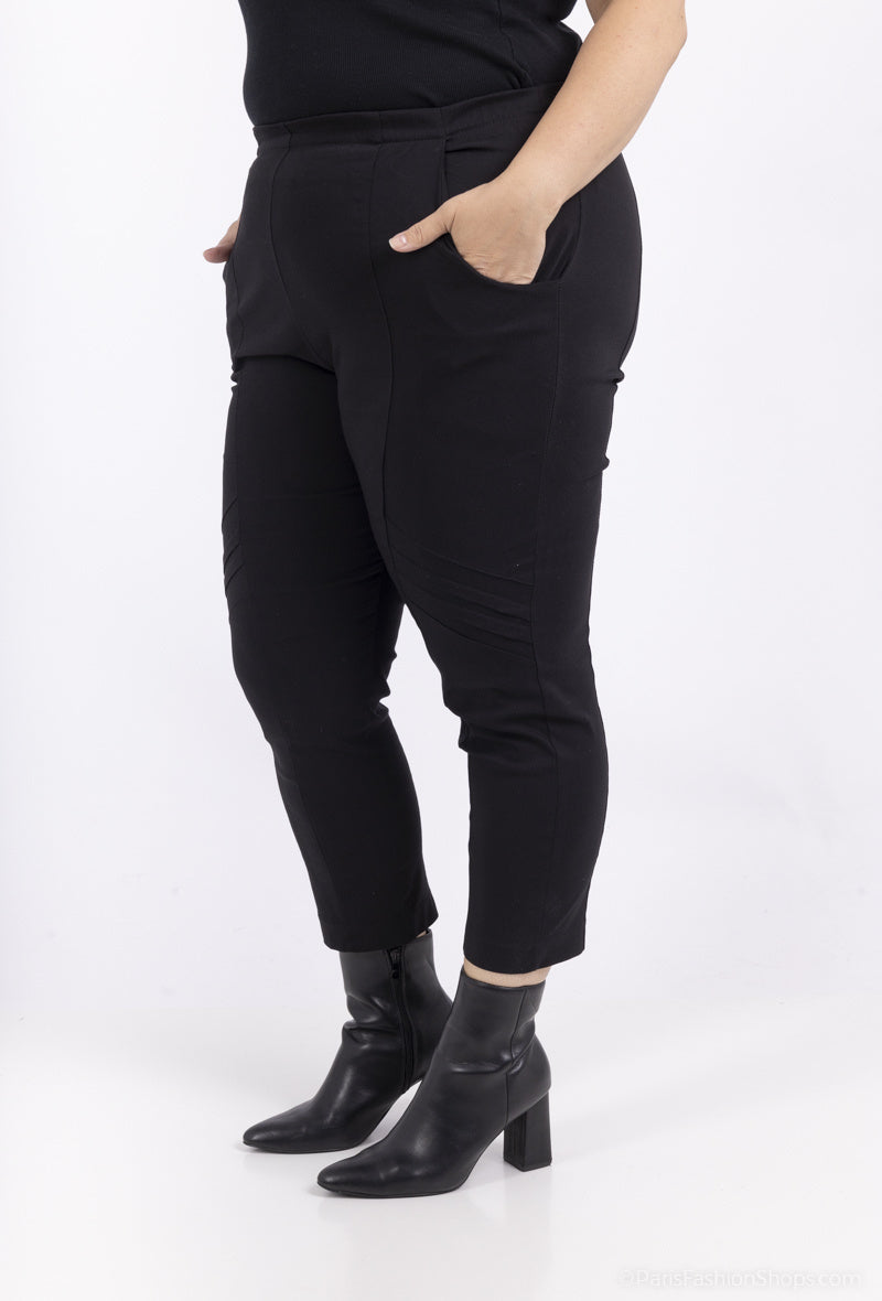 Plus Size Stretchbyxor med Detaljer