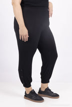 Plus Size Stretchbyxor med knappar