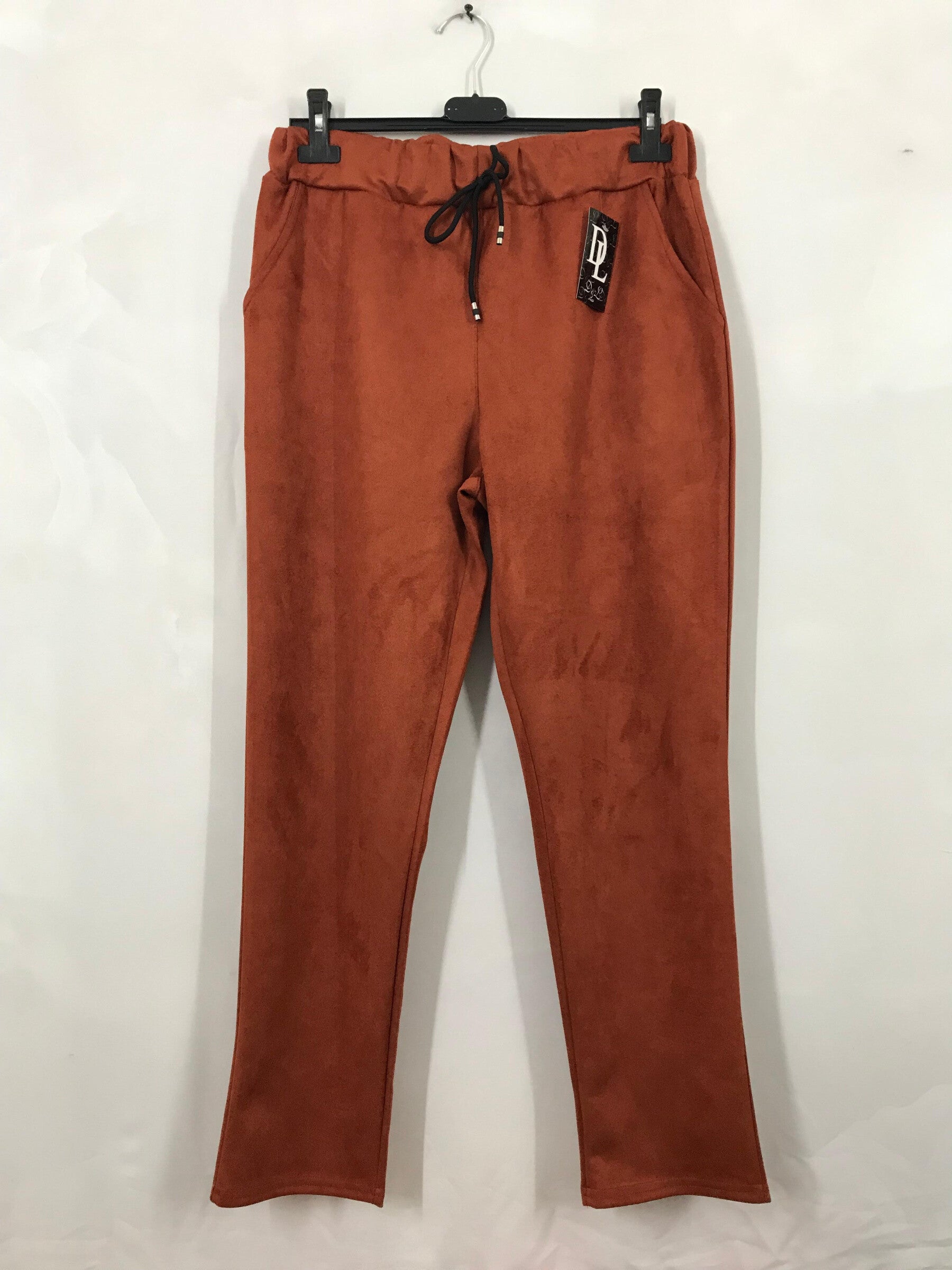 Plus Size Suede-effect Suede Pants