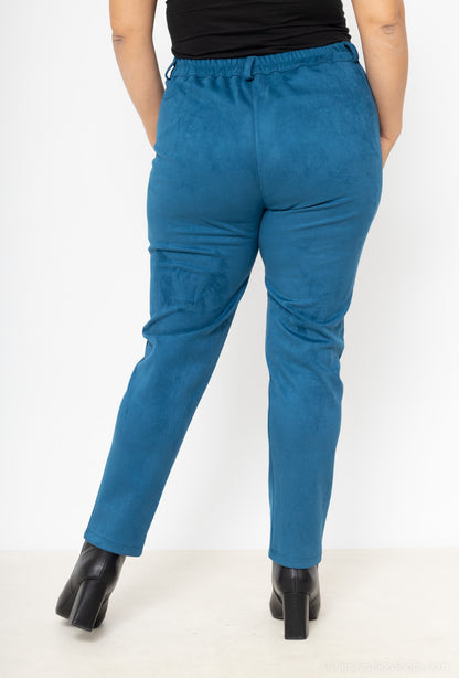 Plus Size Mock Suede Pants
