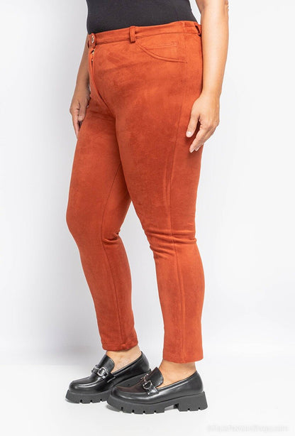 Plus Size Mock Suede Pants