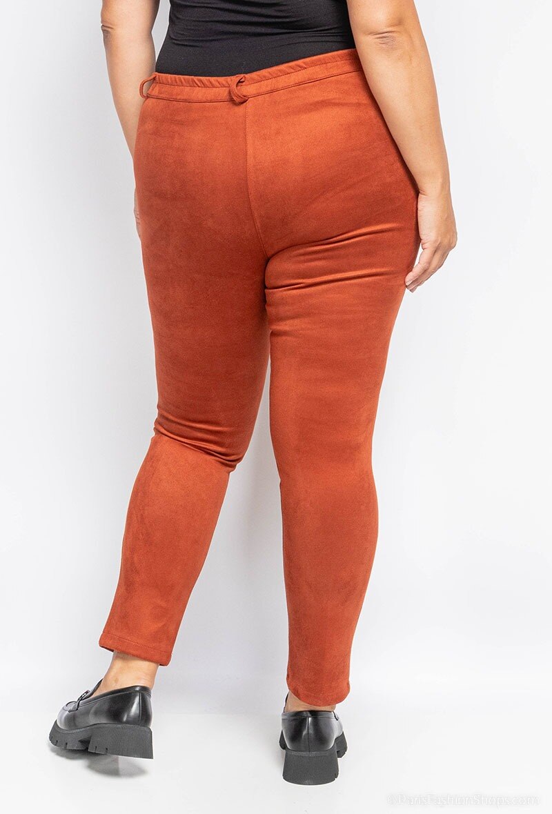 Plus Size Mock Suede Pants