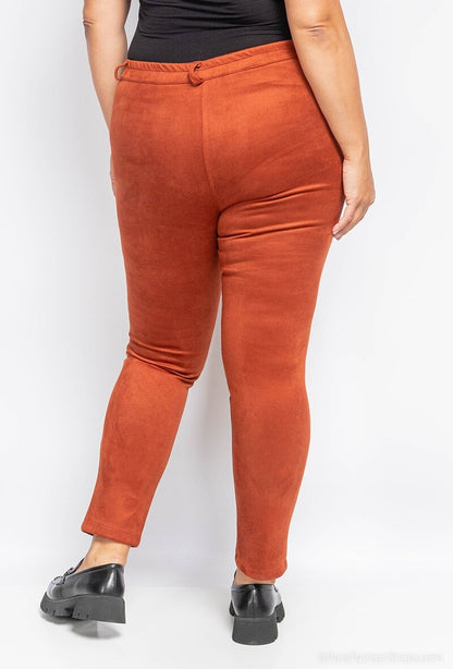 Plus Size Mock Suede Pants