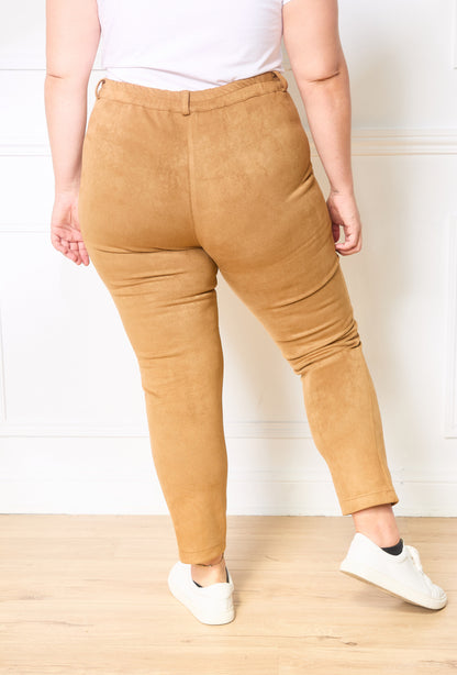 Plus Size Mock Suede Pants