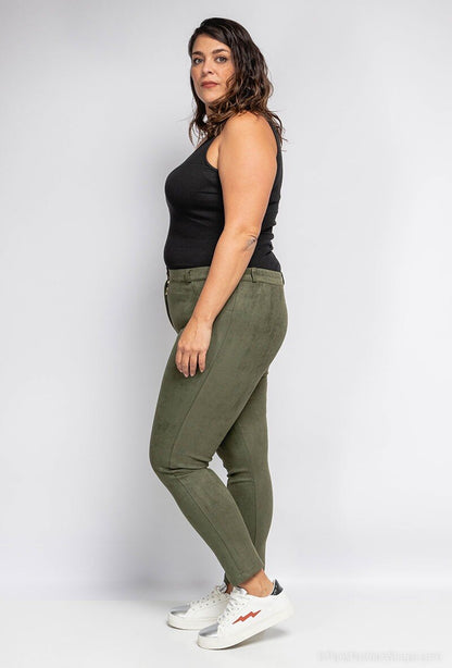 Plus Size Mock Suede Pants