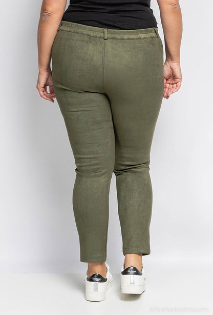 Plus Size Mock Suede Pants